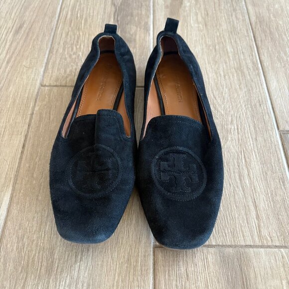 Tory Burch Shoes - Tory Burch Leigh Loafer Womens 8.5 Black Suede Leather City Office Casual Wealth